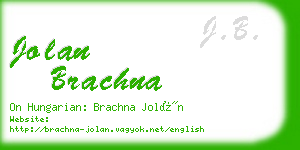 jolan brachna business card